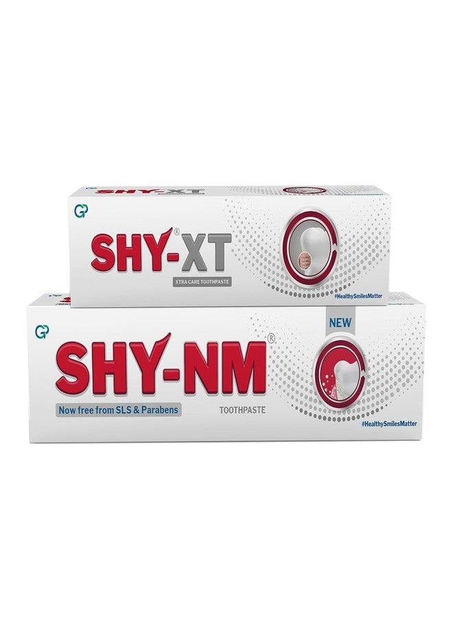 SHY-NM SHY NM Shield against hypersensitivity (100g x 1) SLS free Parabens free Vegan-friendly Toothpaste and Shy-XT sensitivity relief and remineralization (70g x 1) Oral Care Toothpaste (combo pack) - Image 1